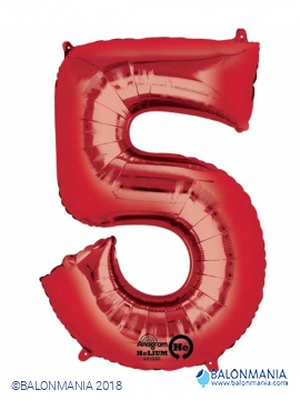 Balon 5 rdeč številka