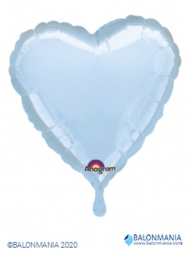 Balon Modro srce svetlo metal