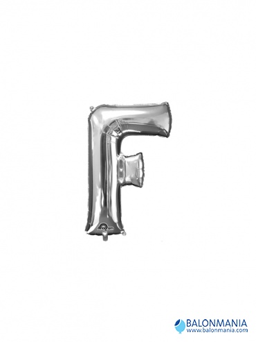 Balon F srebrni mini