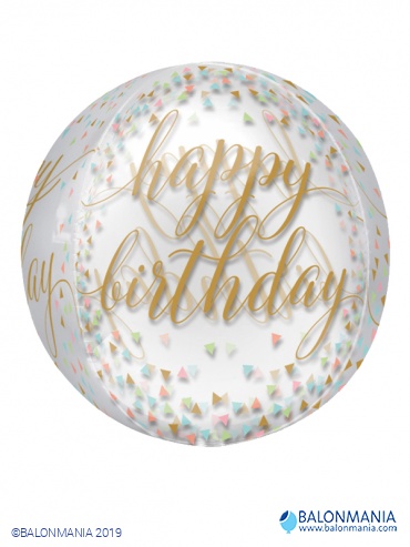 Balon Happy birthday prozoren