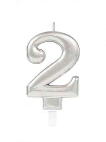 Svečka 2 srebrna (1 kom)